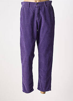 Pantalon droit fermeture zippée sous rabat boutonné taille normale violet DIXIE femme