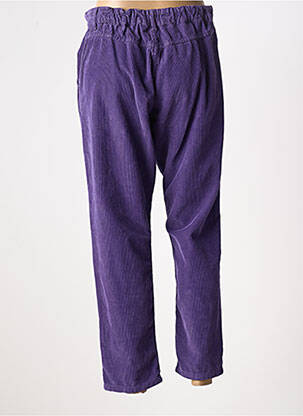 Pantalon droit fermeture zippée sous rabat boutonné taille normale violet DIXIE femme