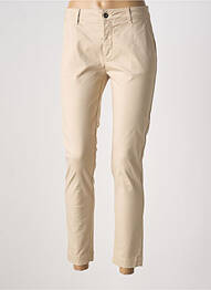 Pantalon chino tissage popeline taille normale beige LAUREN VIDAL femme