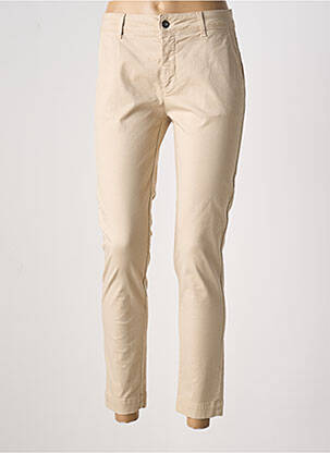 Pantalon chino tissage popeline taille normale beige LAUREN VIDAL femme