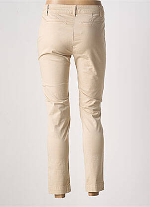 Pantalon chino tissage popeline taille normale beige LAUREN VIDAL femme