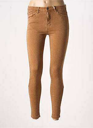 Jeans coupe slim stretch taille normale marron MELLY & CO femme