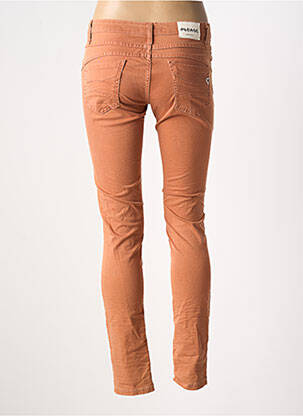 Pantalon slim tissage popeline taille normale orange PLEASE femme