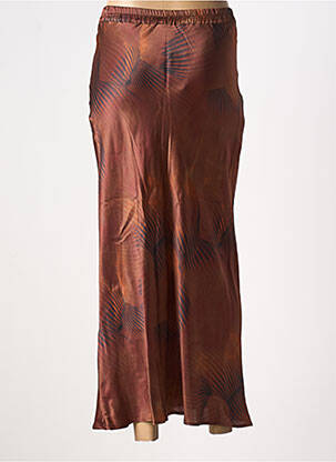 Jupe longue imprimé fantaisie marron LAUREN VIDAL femme
