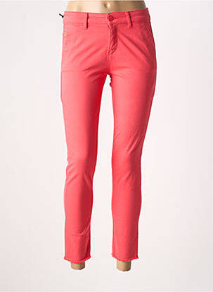 Pantalon chino tissage popeline taille normale rose FIVE femme