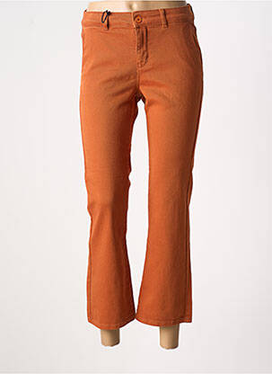 Pantalon 7/8 stretch taille normale orange HAPPY femme
