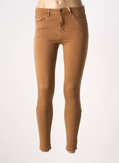 Jeans coupe slim marron MELLY & CO pour femme