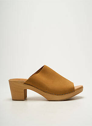 Mules/sabots bout ouvert talon de 4 à 6cm marron HOOF femme