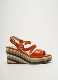 Sandales/nu pieds matière lisse talon de 7 à 9cm orange NATHAN-BAUME femme