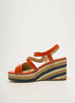 Sandales/nu pieds matière lisse talon de 7 à 9cm orange NATHAN-BAUME femme