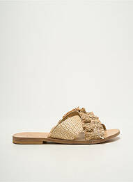 Mules/sabots semelle extérieure cuir talon plat jusqu'à 3cm beige SEMERDJIAN femme