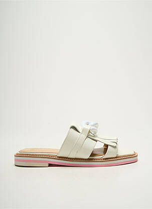 Mules/sabots matière lisse talon plat jusqu'à 3cm blanc NATHAN-BAUME femme