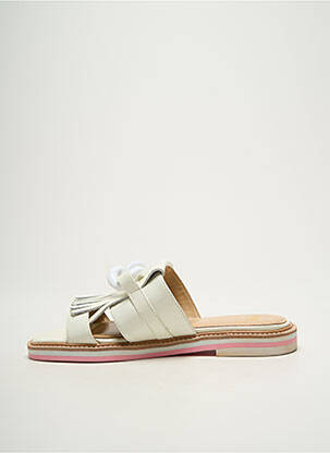 Mules/sabots matière lisse talon plat jusqu'à 3cm blanc NATHAN-BAUME femme
