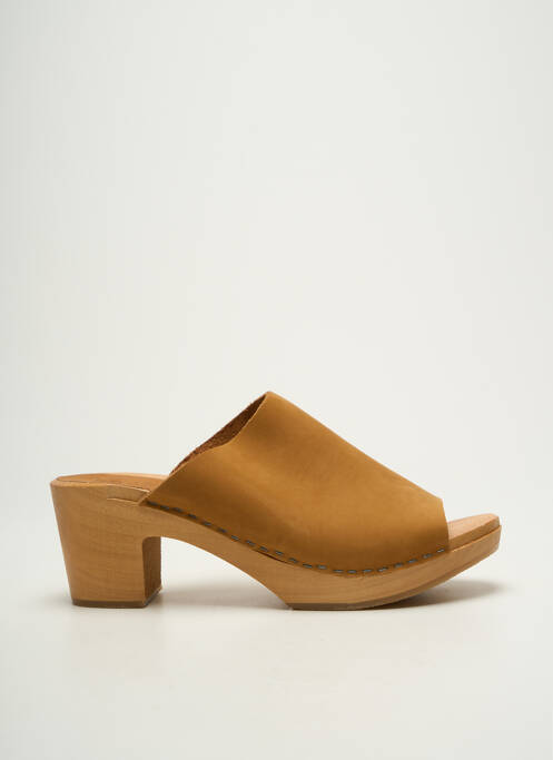 Mules/sabots bout ouvert talon de 4 à 6cm marron HOOF femme