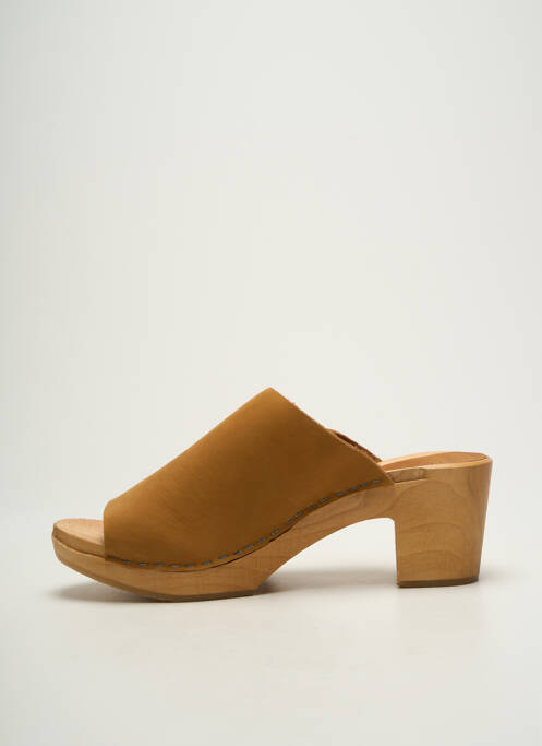 Mules/sabots bout ouvert talon de 4 à 6cm marron HOOF femme