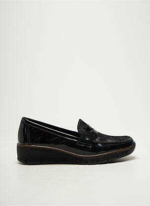 Mocassins matière lisse talon de 4 à 6cm noir RIEKER femme