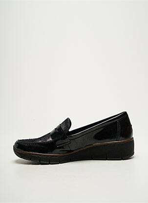 Mocassins matière lisse talon de 4 à 6cm noir RIEKER femme