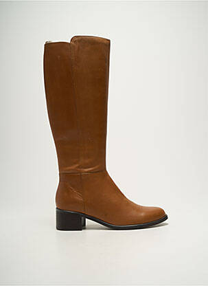 Bottes matière lisse talon de 4 à 6cm marron KARSTON femme