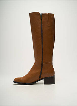 Bottes matière lisse talon de 4 à 6cm marron KARSTON femme