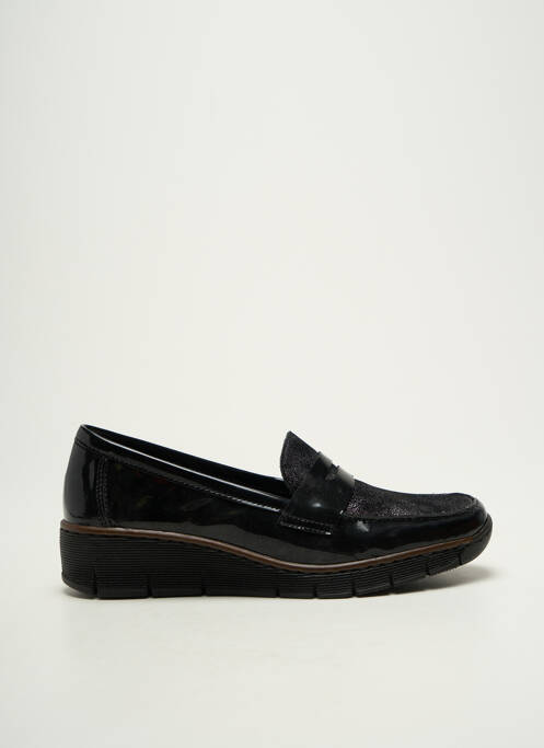 Mocassins matière lisse talon de 4 à 6cm noir RIEKER femme