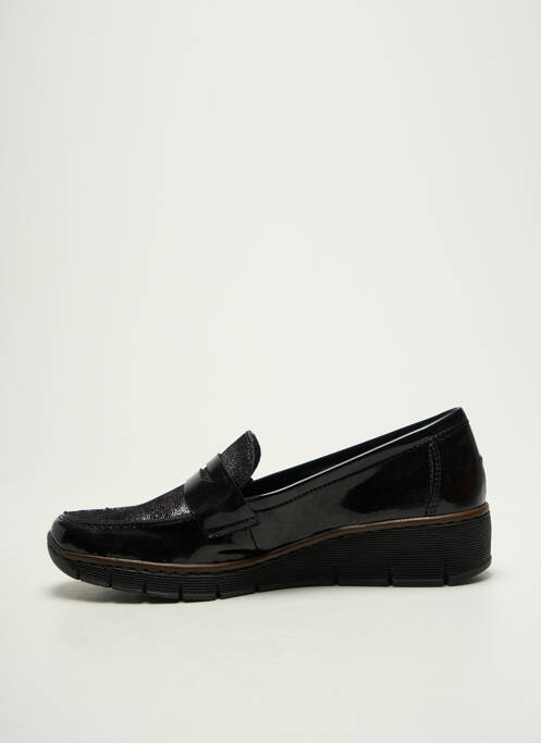 Mocassins matière lisse talon de 4 à 6cm noir RIEKER femme