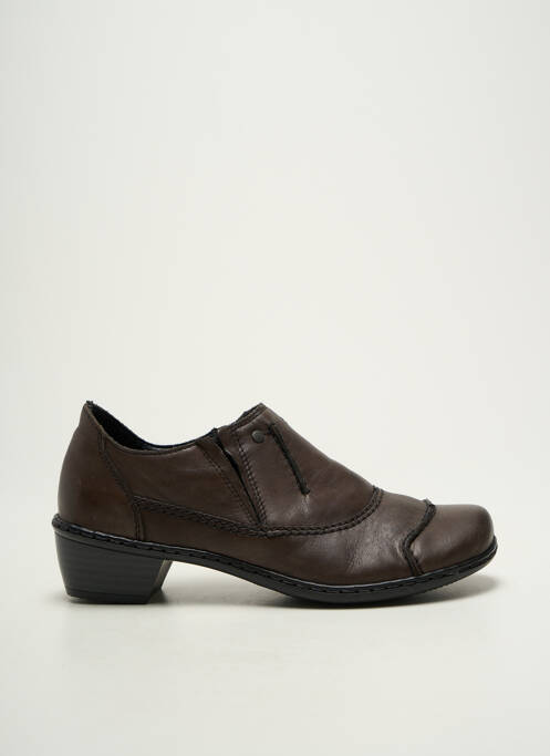 Bottines/boots matière lisse talon de 4 à 6cm marron RIEKER femme