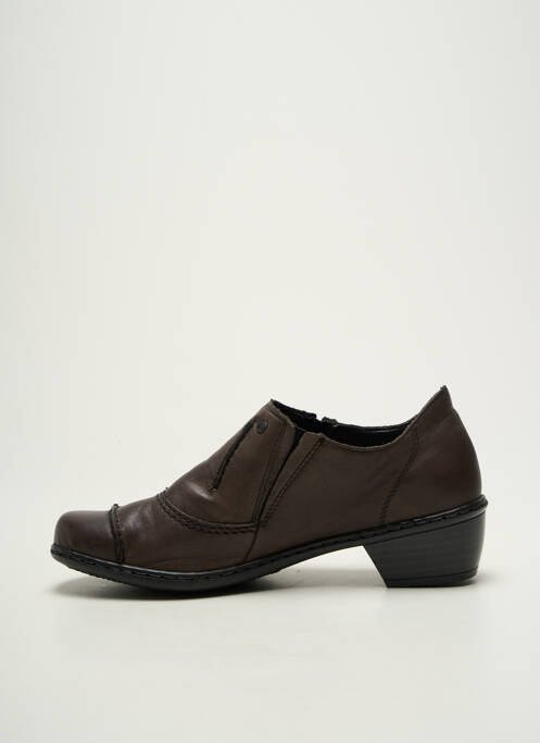 Bottines/boots matière lisse talon de 4 à 6cm marron RIEKER femme