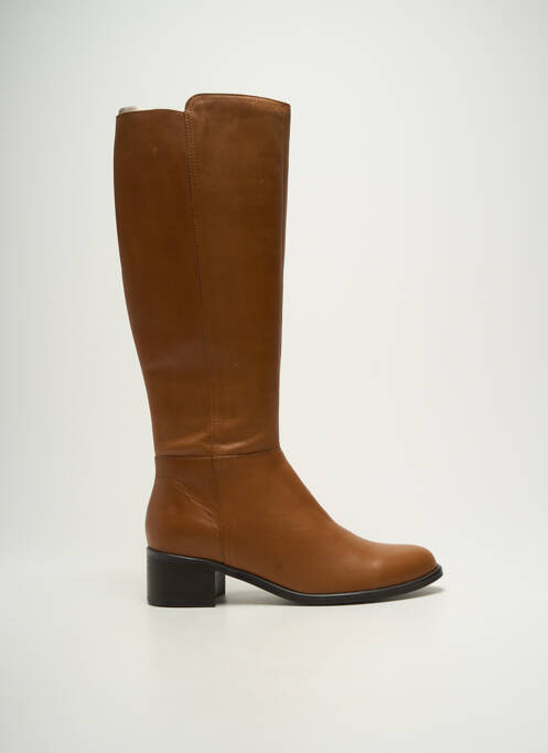 Bottes matière lisse talon de 4 à 6cm marron KARSTON femme