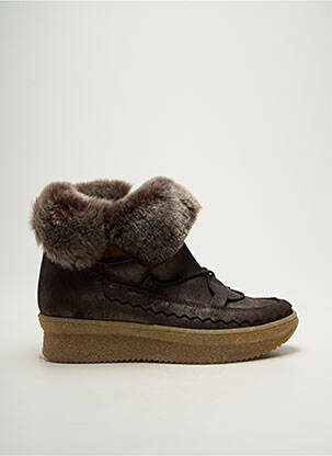Bottines/boots bout rond talon de 4 à 6cm marron KANNA femme