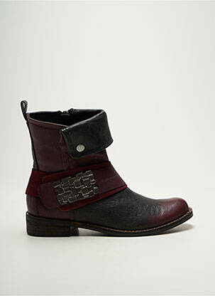 Bottines/boots matière lisse talon plat jusqu'à 3cm violet MADISON femme