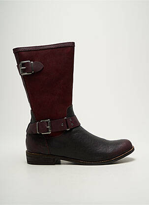 Bottes tissage satiné talon plat jusqu'à 3cm violet MADISON femme