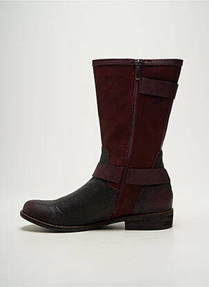 Bottes tissage satiné talon plat jusqu'à 3cm violet MADISON femme