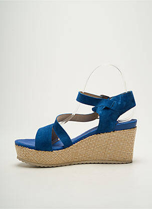 Sandales/nu pieds talon compensé talon de 7 à 9cm bleu KARSTON femme