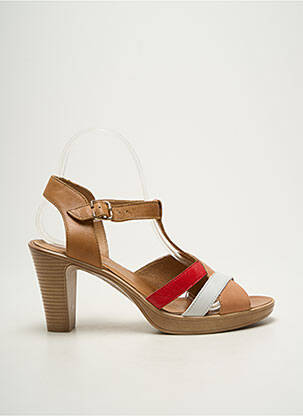 Sandales/nu pieds matière lisse talon de 7 à 9cm rouge KARSTON femme