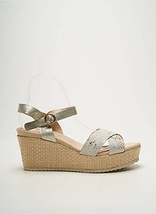 Sandales/nu pieds matière lisse talon de 7 à 9cm or KARSTON femme