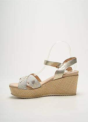 Sandales/nu pieds matière lisse talon de 7 à 9cm or KARSTON femme