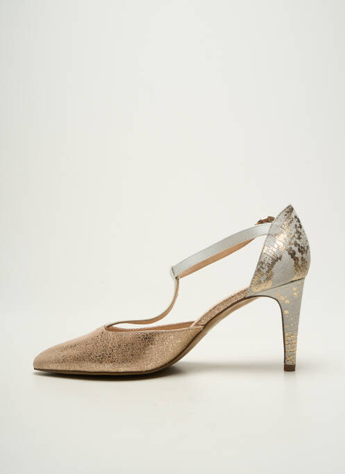 Escarpins tissage satiné talon de 7 à 9cm or KARSTON femme