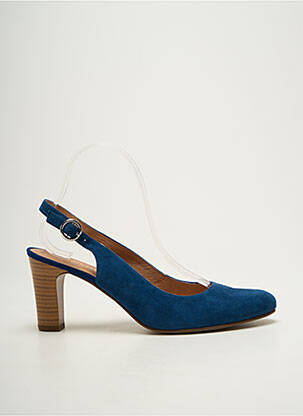 Escarpins nubuck talon de 7 à 9cm bleu KARSTON femme