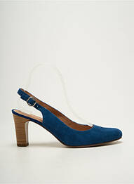 Escarpins nubuck talon de 7 à 9cm bleu KARSTON femme