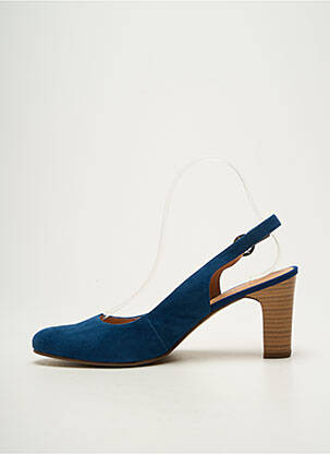 Escarpins nubuck talon de 7 à 9cm bleu KARSTON femme