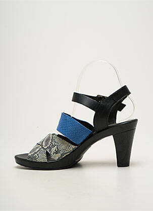 Sandales/nu pieds tissage satiné talon de 7 à 9cm bleu KARSTON femme