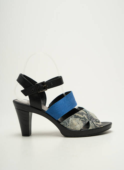 Sandales/nu pieds matière lisse talon de 7 à 9cm bleu KARSTON femme