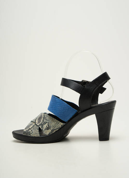 Sandales/nu pieds matière lisse talon de 7 à 9cm bleu KARSTON femme