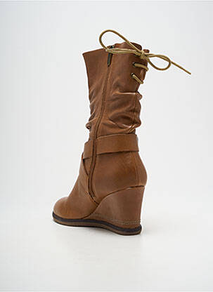 Bottines/boots tissage satiné talon de 7 à 9cm marron KARSTON femme