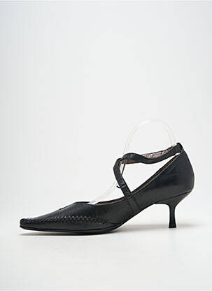 Escarpins tissage satiné talon de 4 à 6cm noir MADISON femme