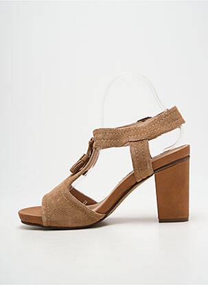 Sandales/nu pieds talon bottier talon de 7 à 9cm beige MADISON femme