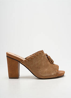 Mules/sabots type de semelle amortissante talon de 7 à 9cm marron MADISON femme