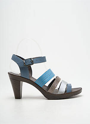 Sandales/nu pieds matière lisse talon de 7 à 9cm bleu KARSTON femme