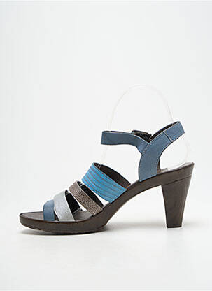 Sandales/nu pieds tissage satiné talon de 7 à 9cm bleu KARSTON femme