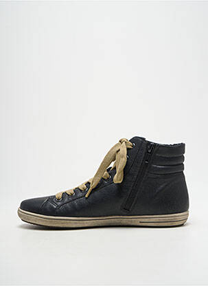 Baskets matière lisse talon plat jusqu'à 3cm noir RIEKER femme